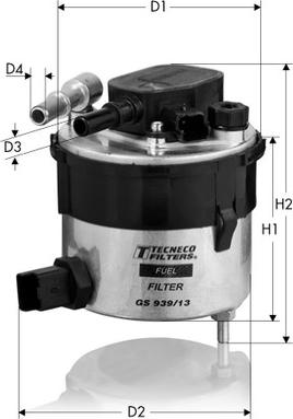 Tecneco Filters GS939/13 - Filtre à carburant cwaw.fr