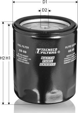 Tecneco Filters GS69 - Filtre à carburant cwaw.fr