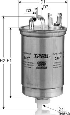 Tecneco Filters GS67 - Filtre à carburant cwaw.fr