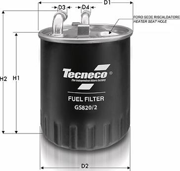 Tecneco Filters GS820/2 - Filtre à carburant cwaw.fr