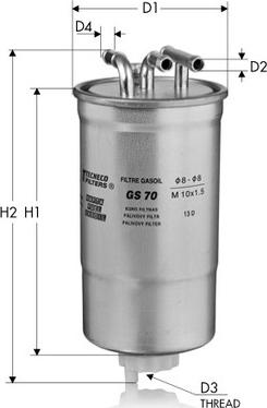 Tecneco Filters GS70 - Filtre à carburant cwaw.fr