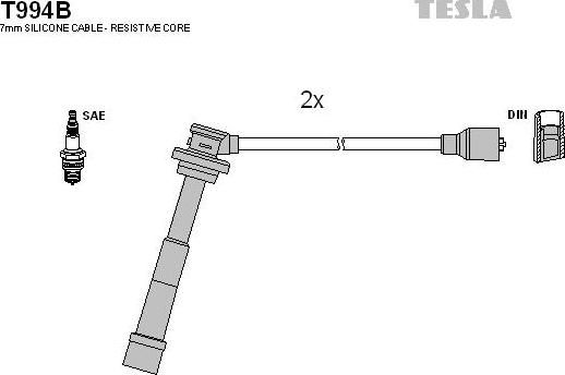 TESLA T994B - Kit de câbles d'allumage cwaw.fr