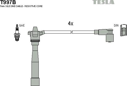 TESLA T997B - Kit de câbles d'allumage cwaw.fr