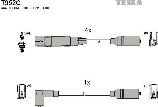 TESLA T952C - Kit de câbles d'allumage cwaw.fr