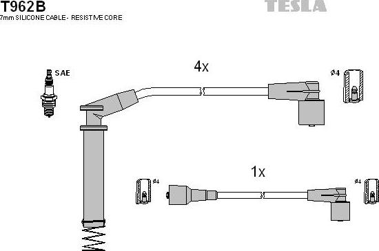 TESLA T962B - Kit de câbles d'allumage cwaw.fr