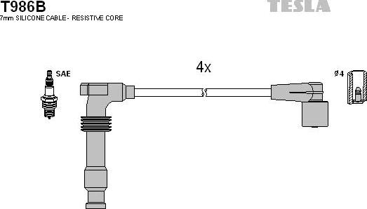 TESLA T986B - Kit de câbles d'allumage cwaw.fr