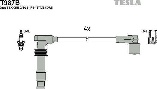 TESLA T987B - Kit de câbles d'allumage cwaw.fr