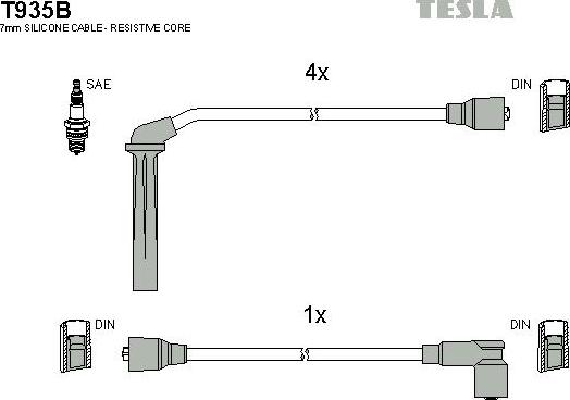 TESLA T935B - Kit de câbles d'allumage cwaw.fr