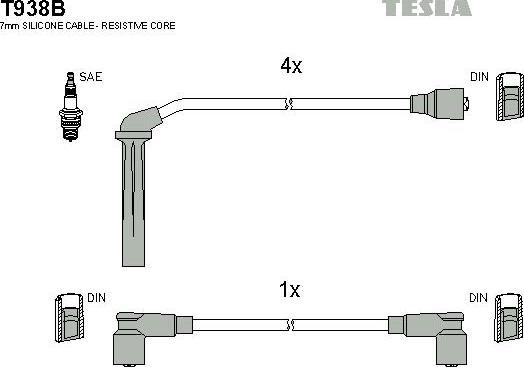 TESLA T938B - Kit de câbles d'allumage cwaw.fr