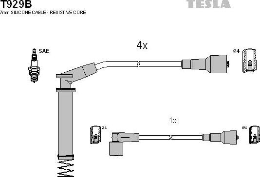 TESLA T929B - Kit de câbles d'allumage cwaw.fr