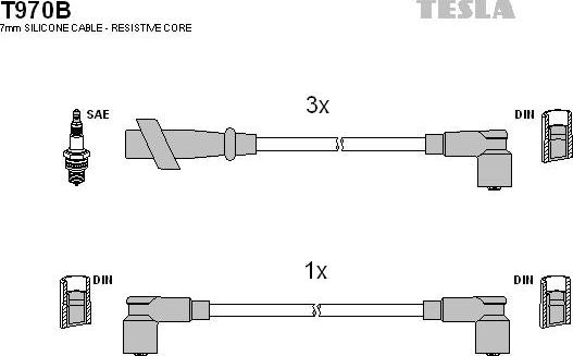 TESLA T970B - Kit de câbles d'allumage cwaw.fr