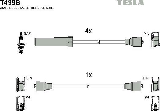 TESLA T499B - Kit de câbles d'allumage cwaw.fr