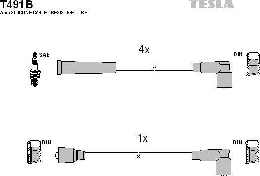 TESLA T491B - Kit de câbles d'allumage cwaw.fr