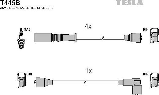 TESLA T445B - Kit de câbles d'allumage cwaw.fr