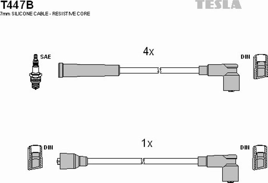 TESLA T447B - Kit de câbles d'allumage cwaw.fr