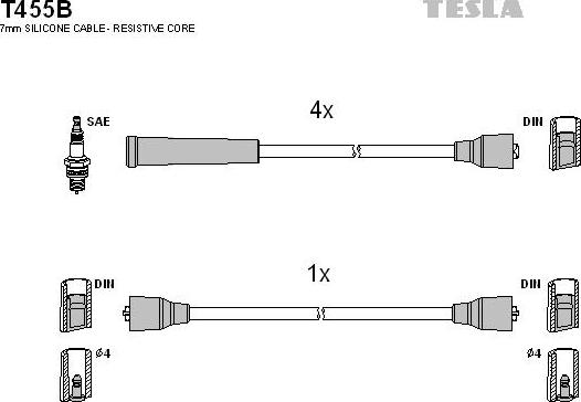 TESLA T455B - Kit de câbles d'allumage cwaw.fr