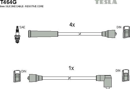 TESLA T464G - Kit de câbles d'allumage cwaw.fr