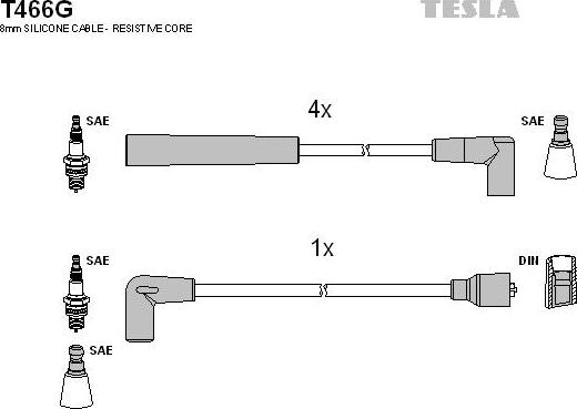 TESLA T466G - Kit de câbles d'allumage cwaw.fr