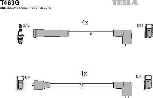 TESLA T463G - Kit de câbles d'allumage cwaw.fr