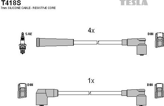 TESLA T418S - Kit de câbles d'allumage cwaw.fr