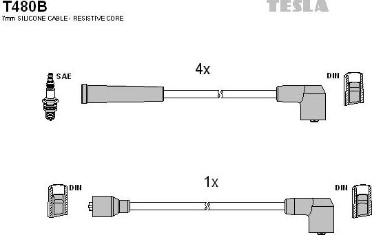 TESLA T480B - Kit de câbles d'allumage cwaw.fr