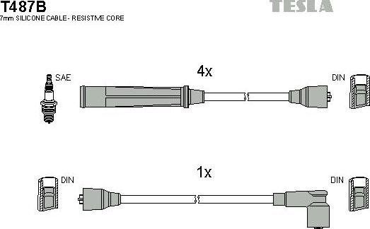 TESLA T487B - Kit de câbles d'allumage cwaw.fr