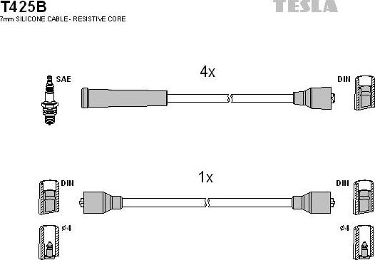 TESLA T425B - Kit de câbles d'allumage cwaw.fr