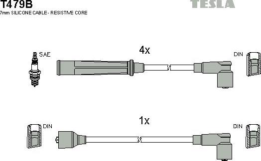 TESLA T479B - Kit de câbles d'allumage cwaw.fr