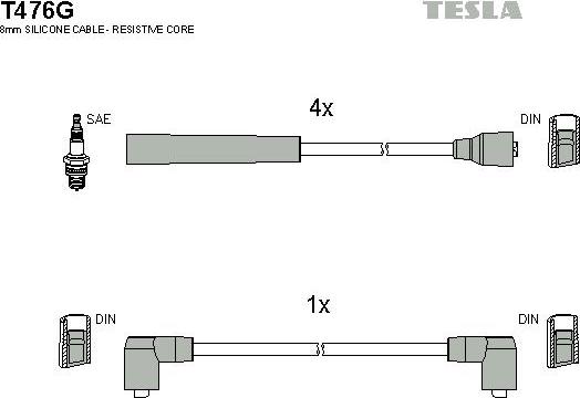 TESLA T476G - Kit de câbles d'allumage cwaw.fr