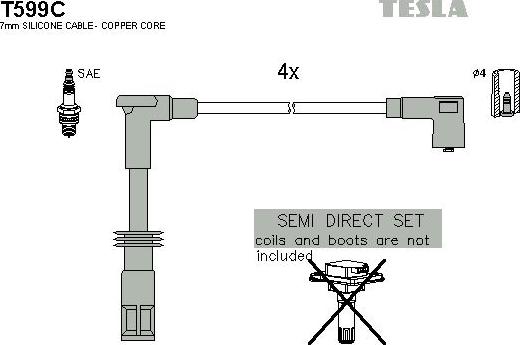 TESLA T599C - Kit de câbles d'allumage cwaw.fr