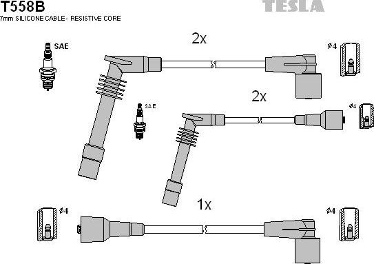 TESLA T558B - Kit de câbles d'allumage cwaw.fr