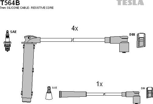 TESLA T564B - Kit de câbles d'allumage cwaw.fr