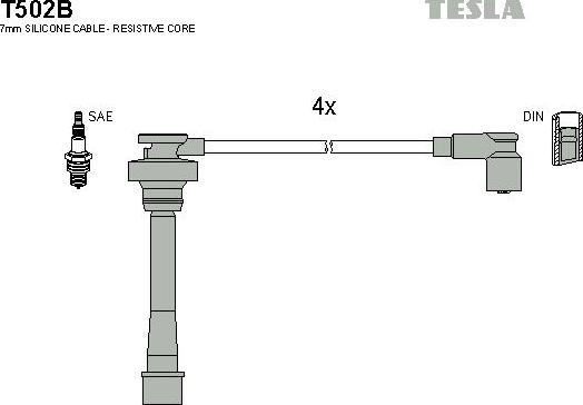 TESLA T502B - Kit de câbles d'allumage cwaw.fr