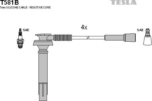 TESLA T581B - Kit de câbles d'allumage cwaw.fr