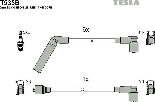 TESLA T535B - Kit de câbles d'allumage cwaw.fr