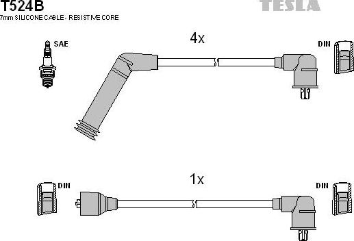 TESLA T524B - Kit de câbles d'allumage cwaw.fr