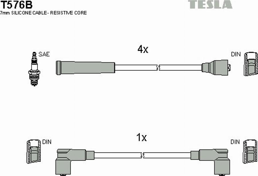 TESLA T576B - Kit de câbles d'allumage cwaw.fr