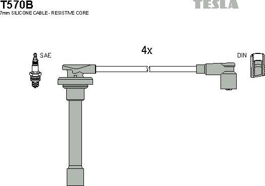 TESLA T570B - Kit de câbles d'allumage cwaw.fr