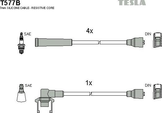 TESLA T577B - Kit de câbles d'allumage cwaw.fr