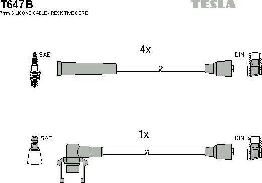 TESLA T647B - Kit de câbles d'allumage cwaw.fr