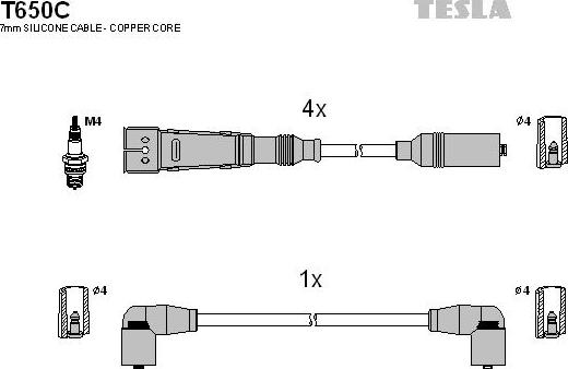 TESLA T650C - Kit de câbles d'allumage cwaw.fr