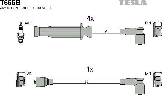 TESLA T666B - Kit de câbles d'allumage cwaw.fr