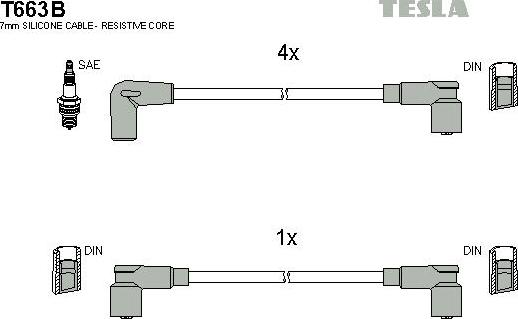TESLA T663B - Kit de câbles d'allumage cwaw.fr