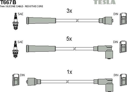 TESLA T667B - Kit de câbles d'allumage cwaw.fr