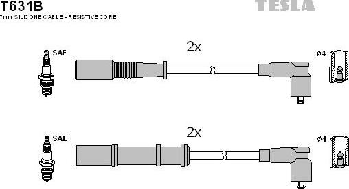 TESLA T631B - Kit de câbles d'allumage cwaw.fr