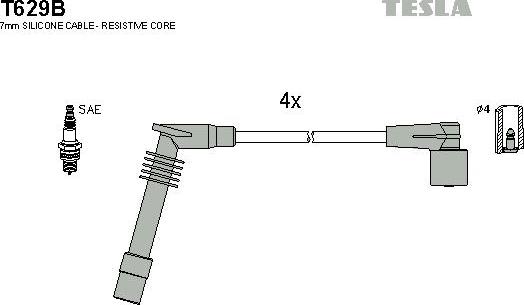 TESLA T629B - Kit de câbles d'allumage cwaw.fr
