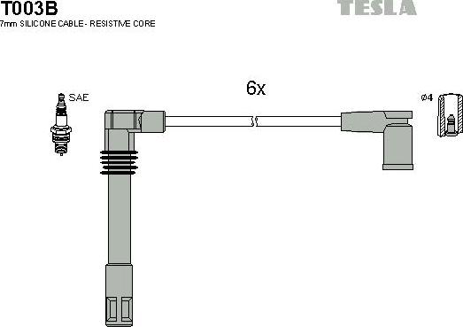 TESLA T003B - Kit de câbles d'allumage cwaw.fr