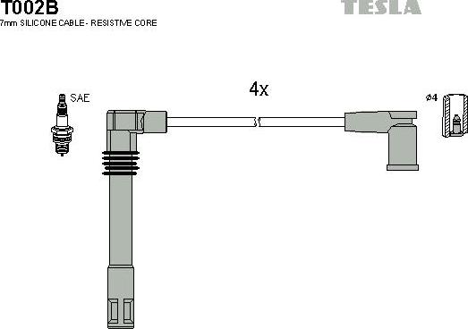 TESLA T002B - Kit de câbles d'allumage cwaw.fr