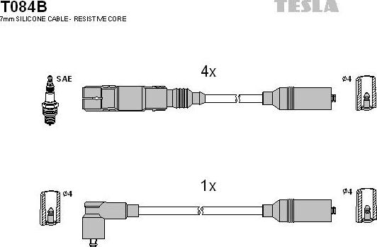 TESLA T084B - Kit de câbles d'allumage cwaw.fr