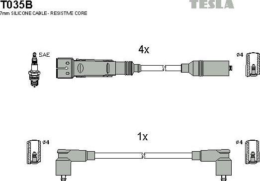 TESLA T035B - Kit de câbles d'allumage cwaw.fr